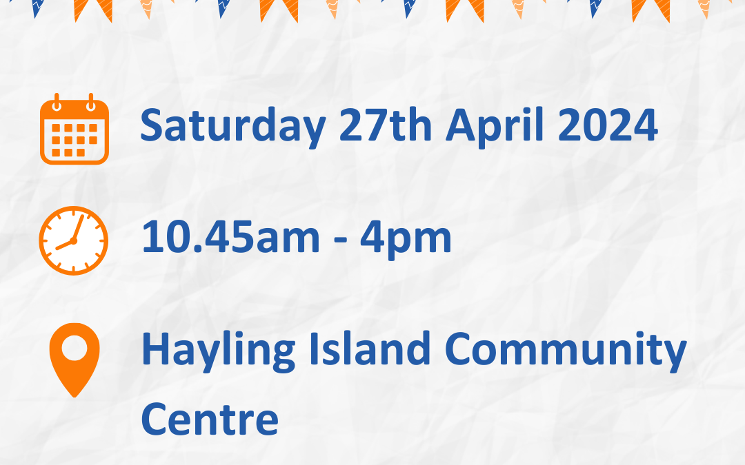 No Smoking and Wellbeing Event at Hayling Island Community Centre on Saturday 27th April 2024 from 10.45am until 4pm